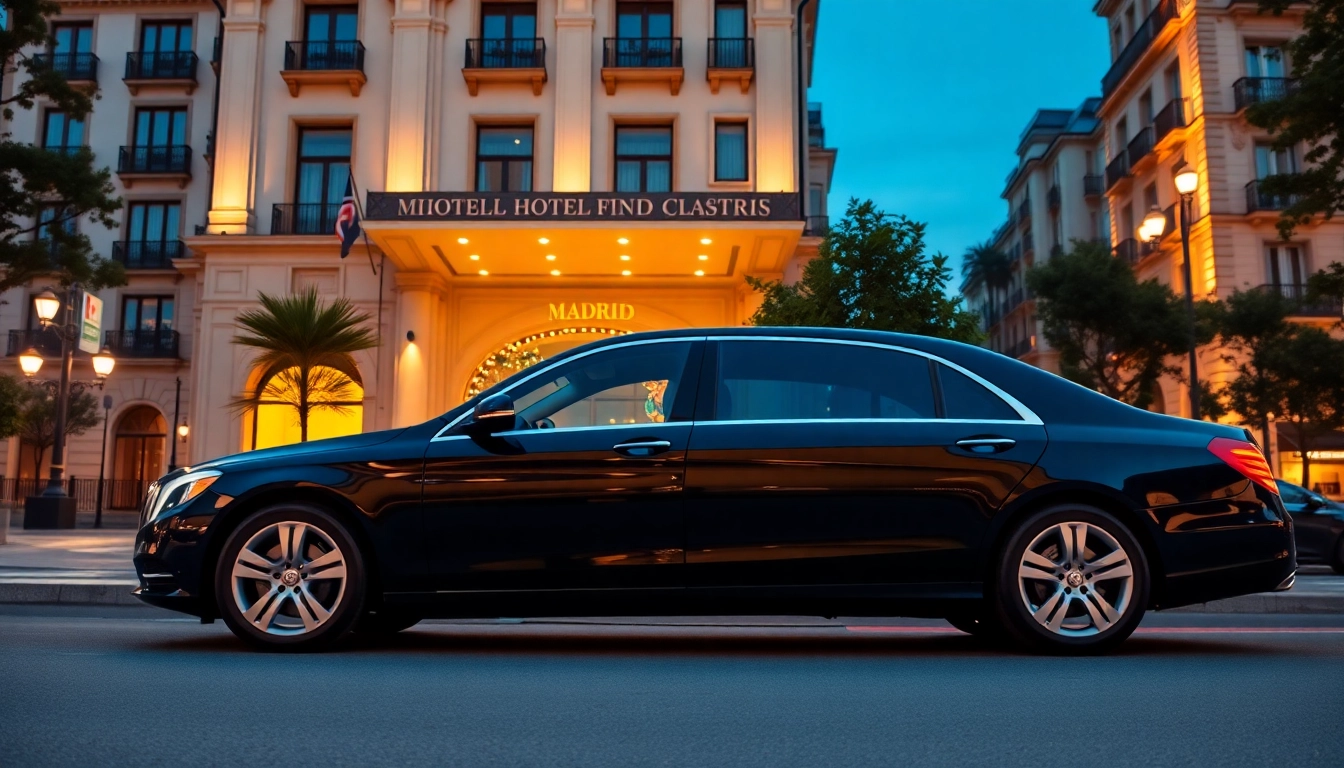 Elevate your journey with our luxury hire chauffeur Madrid service at a premium hotel.