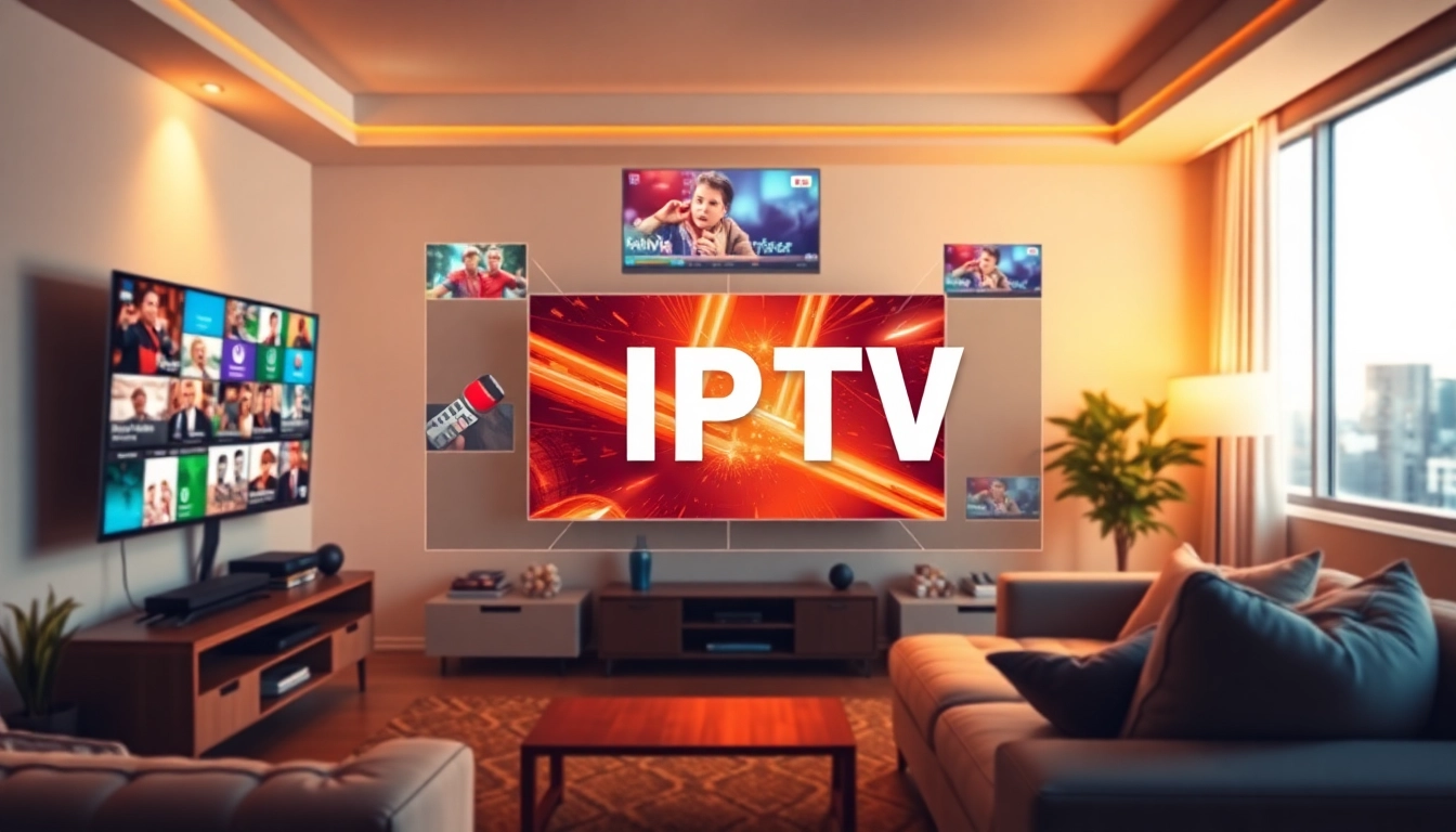 Experience free iptv trial with vibrant streaming services displayed on modern screens in a cozy living room.