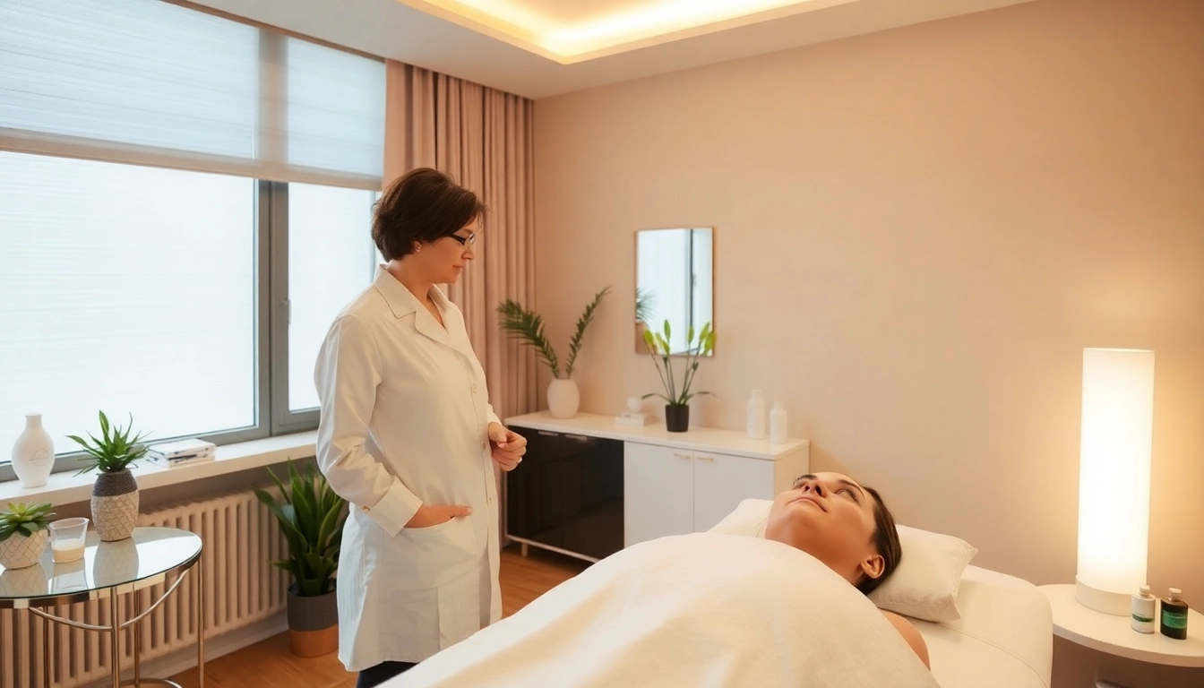 Behandlung in Zürich, bei der eine ästhetische Expertin die Kundenberatung für eine Hautverjüngung durchführt.