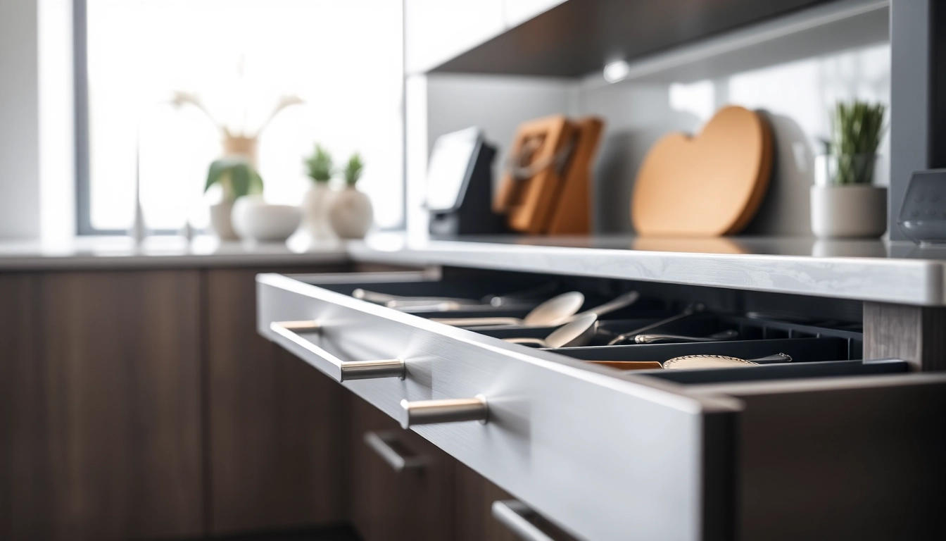 Showcase of a Metal Drawer System featuring elegant organization and modern design elements.