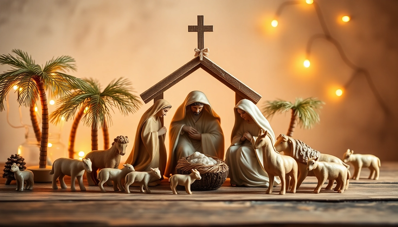Admire exquisite Nativity sets showcasing the Holy Family and detailed figurines.