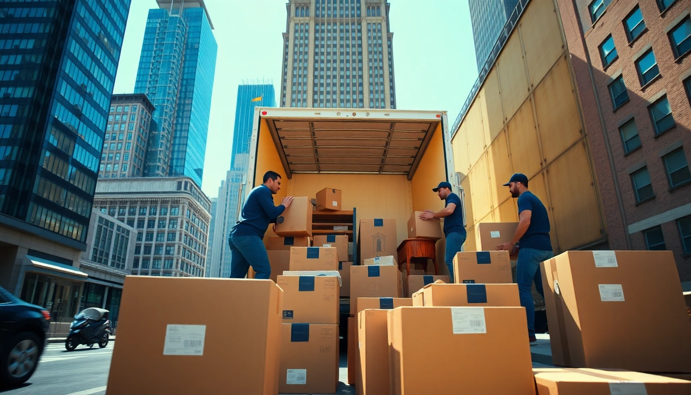 Moving company NYC professionals packing items efficiently during a relocation.