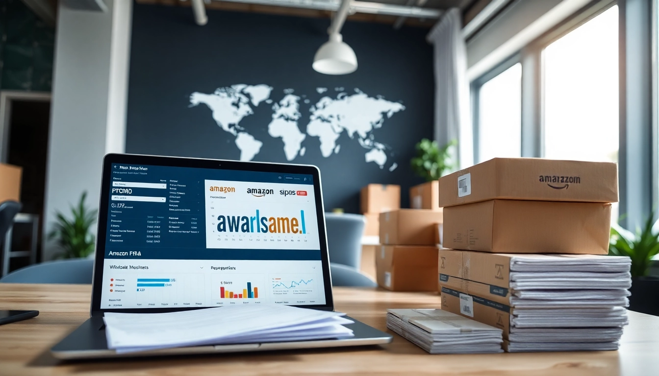 Boost your fba wholesale business with a vibrant Amazon seller's workspace setup.